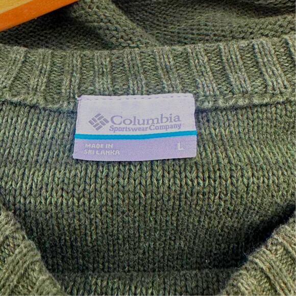 Columbia Men's Military Green Crewneck Cotton Sweater Large - Picture 4 of 5